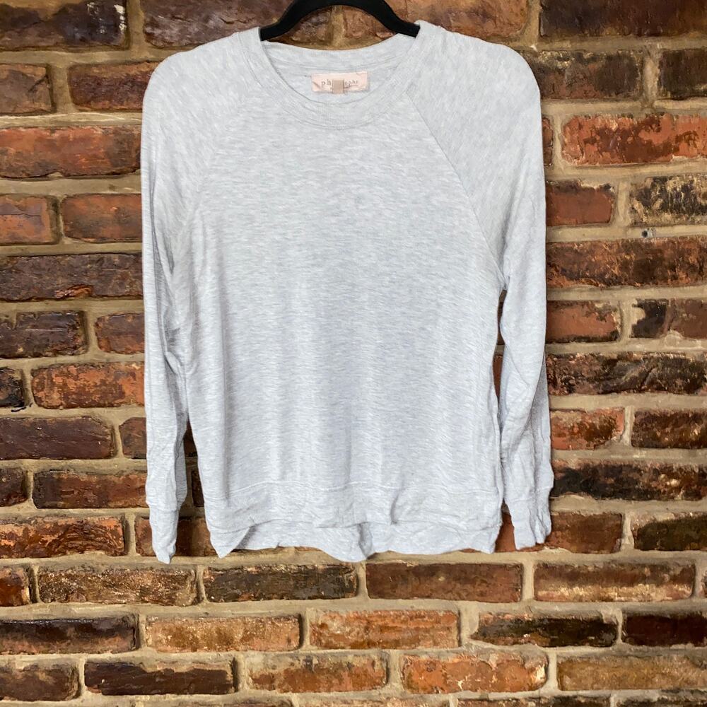 Philosophy Heathered Gray Lightweight Terry Sweatshirt Women's Size PS Small